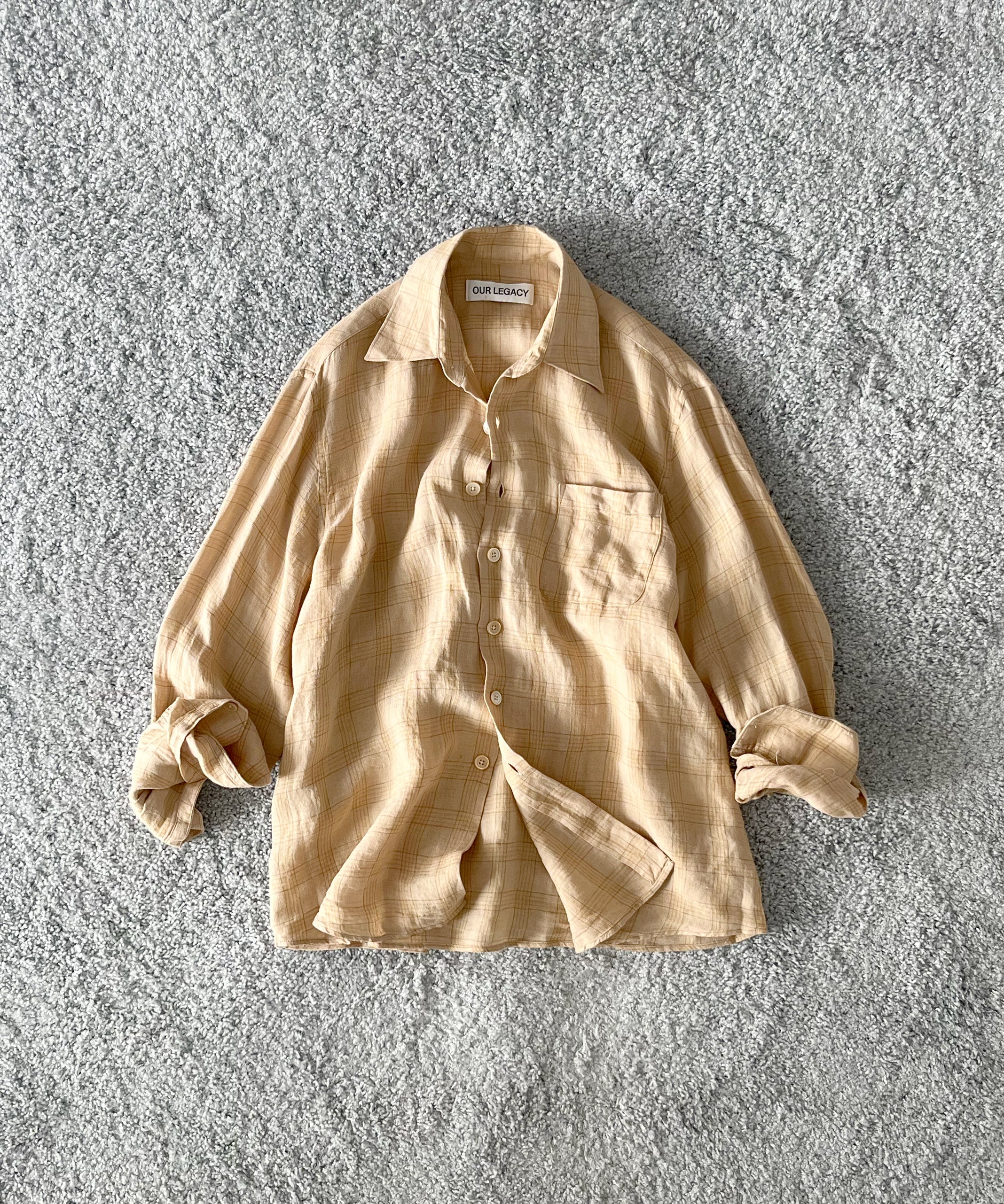 OUR LEGACY Above shirt "VACAY CHECK GAUZE LINEN"