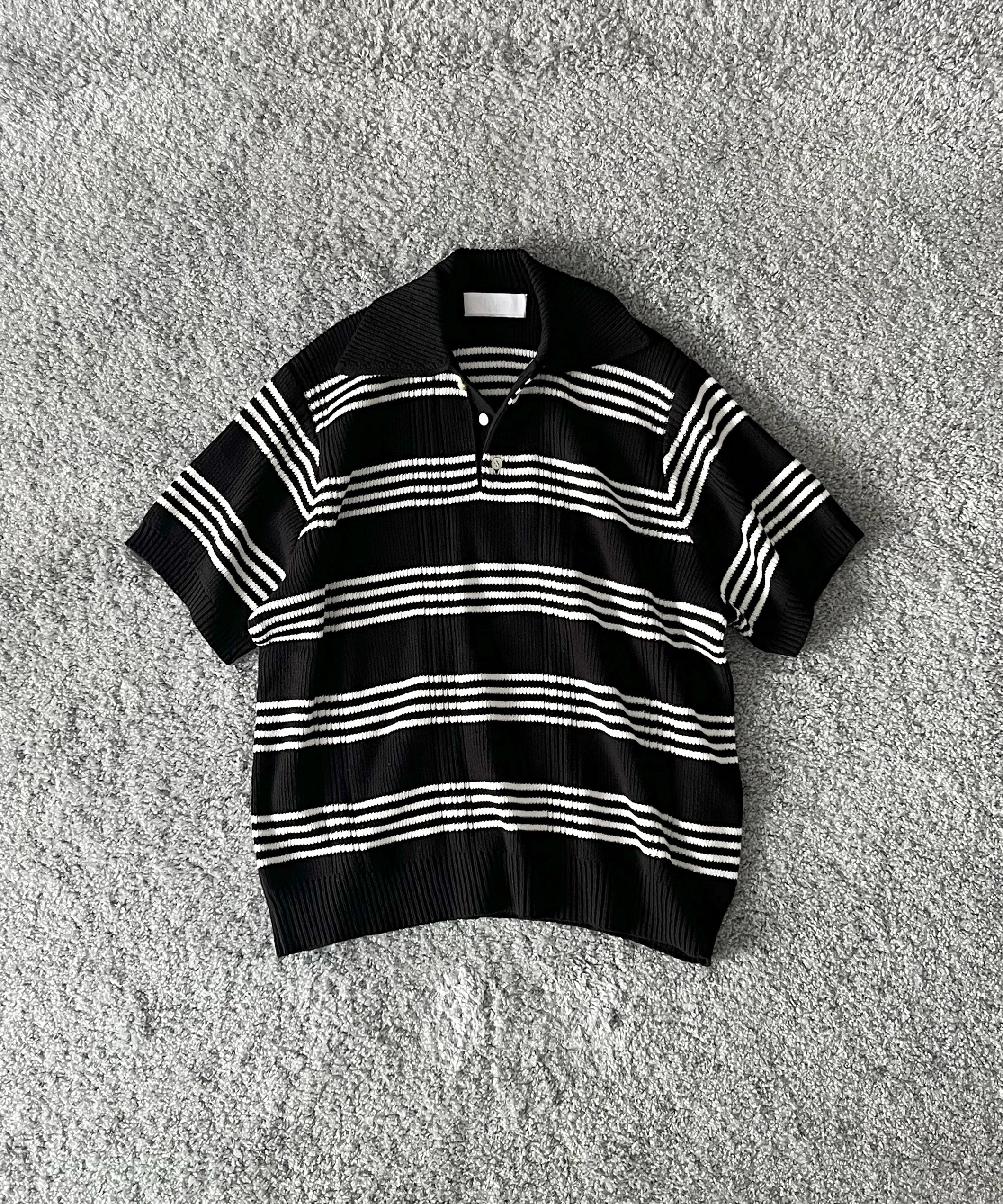NEONSIGN Drop needle polo (hs) "BLK / WHT"