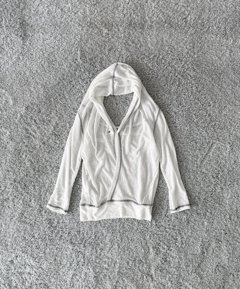 ULIKASANCTUS Back flare mesh top "WHITE"