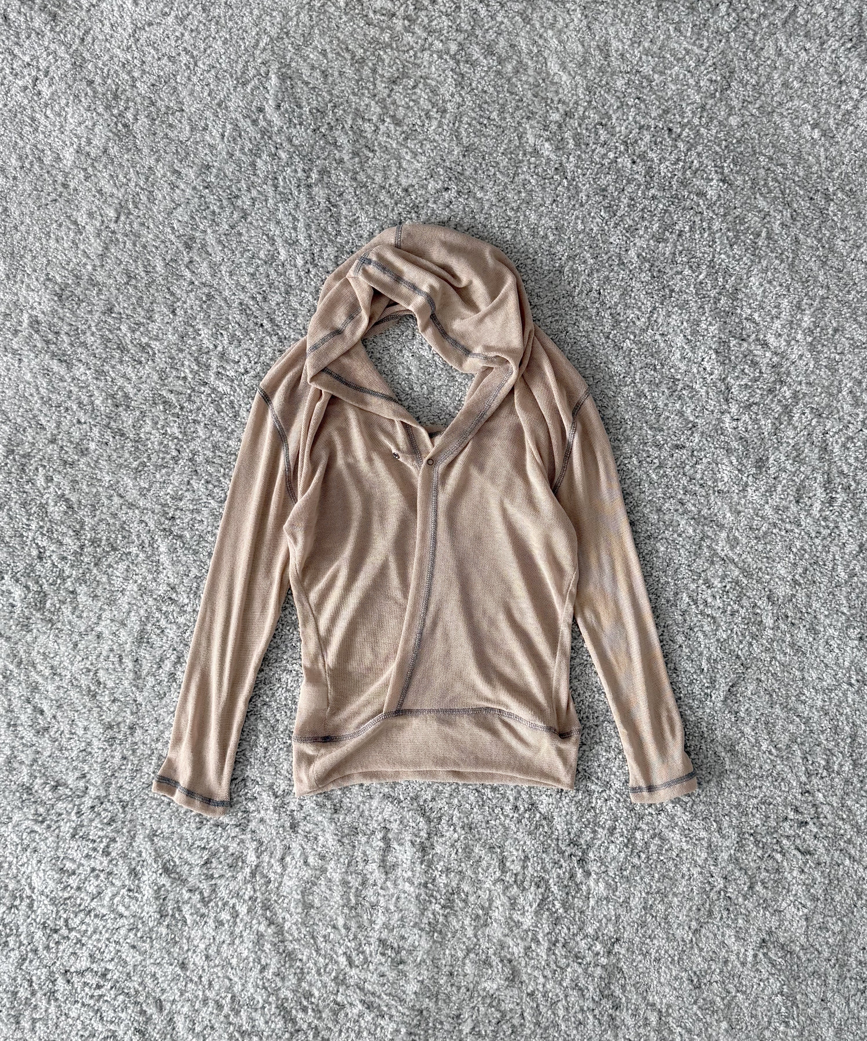 ULIKASANCTUS Back flare mesh top "BEIGE"