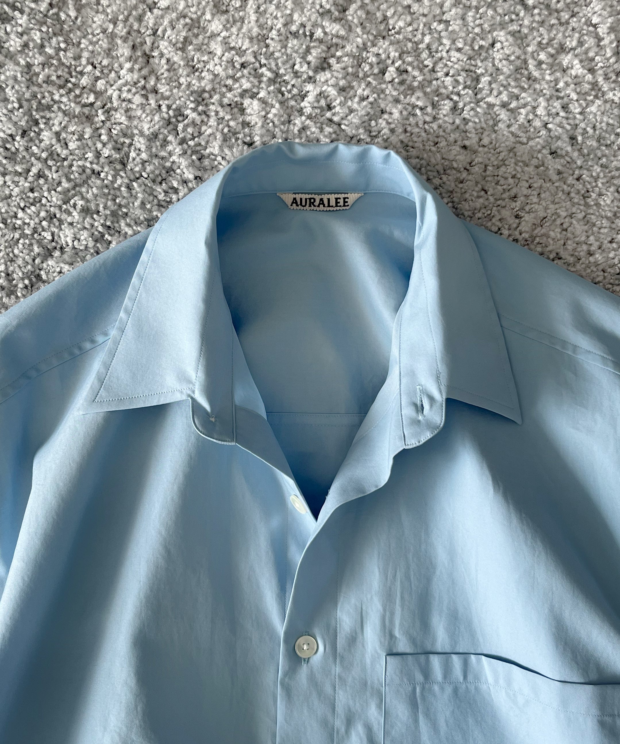 AURALEE【オーラリー】メンズ 長袖シャツ Washed finx twill big half
