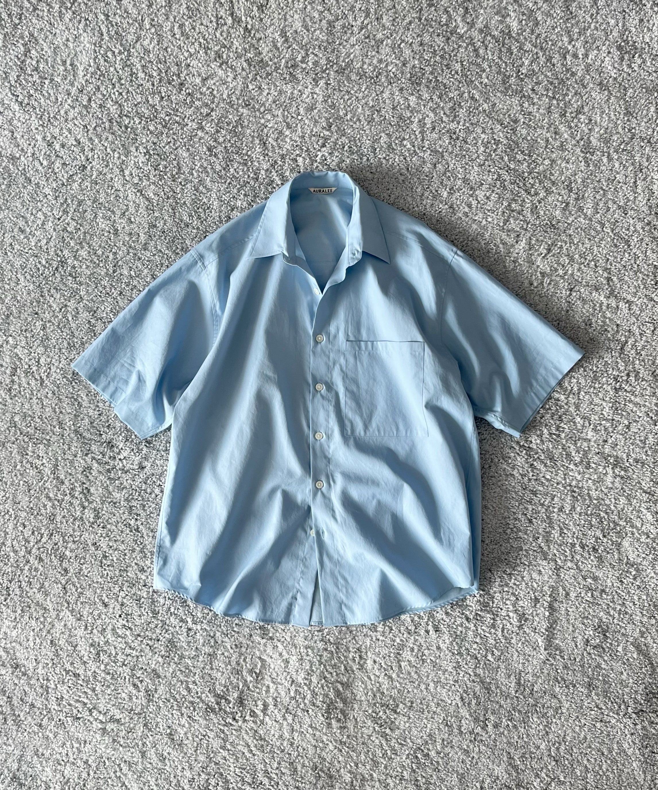 AURALEE【オーラリー】メンズ 長袖シャツ Washed finx twill big half