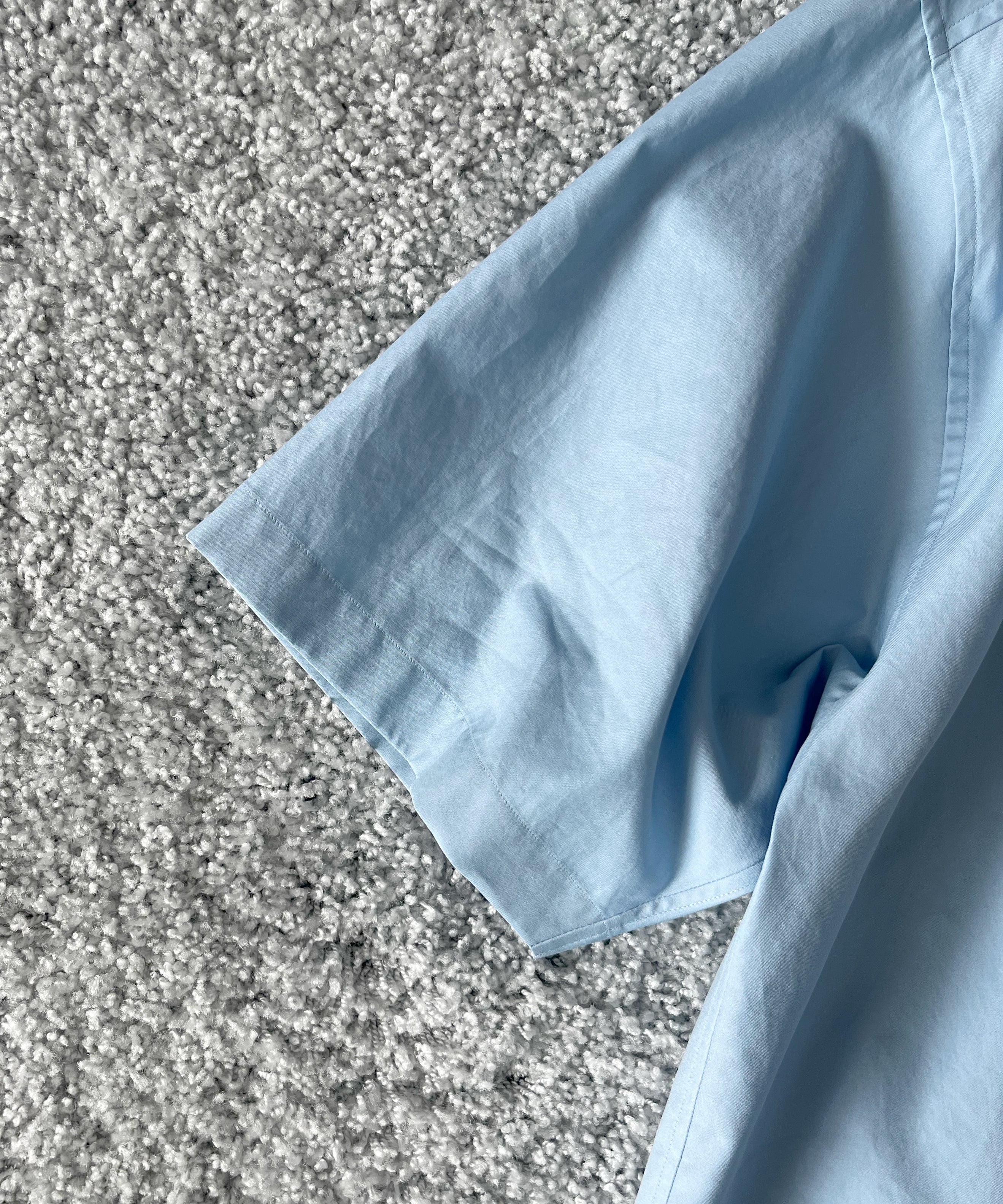 AURALEE Washed finx twill big half sleeved shirt "LIGHT BLUE"