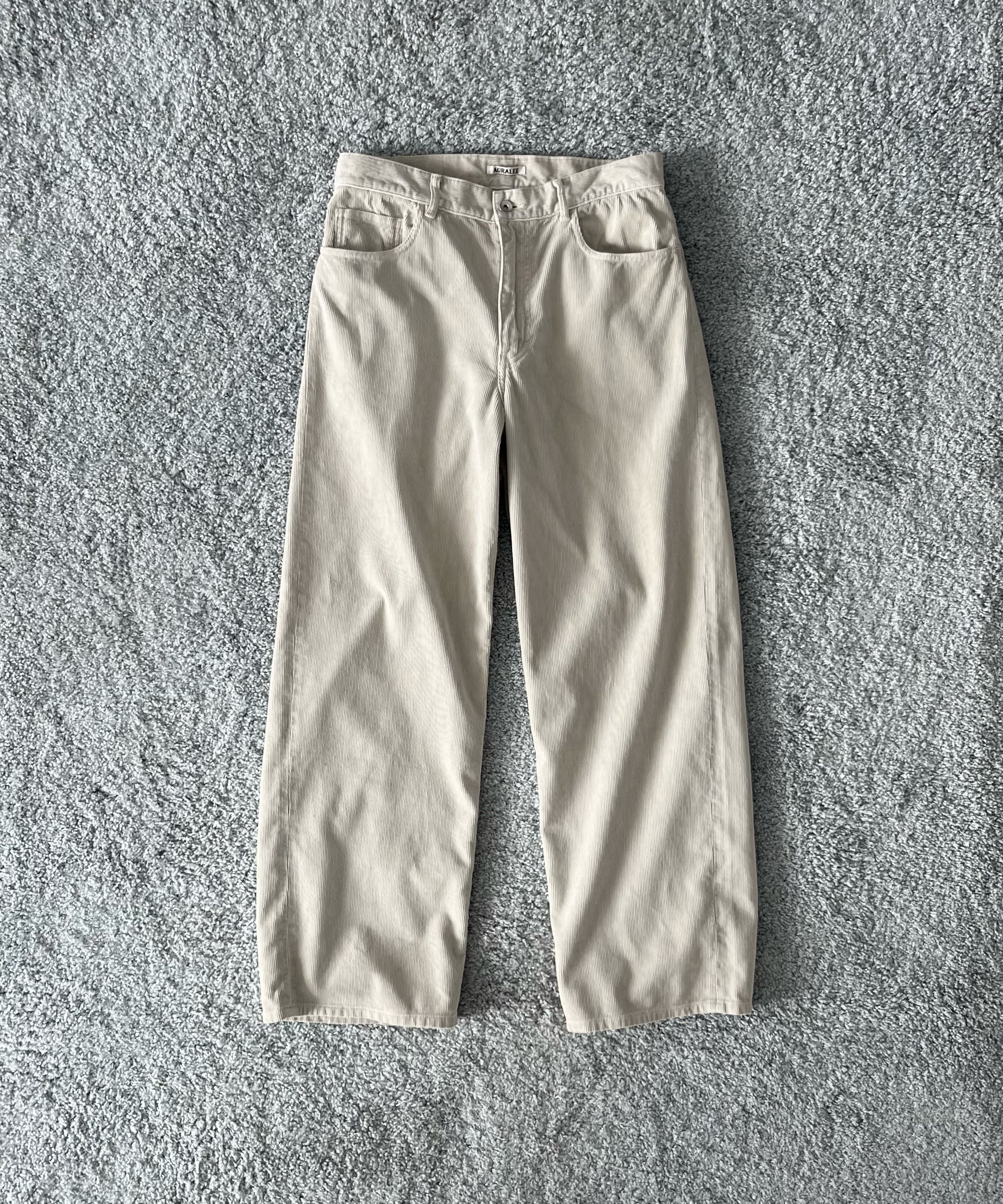 AURALEE【オーラリー】Garment-dyed finx corduroy 5p wide pants