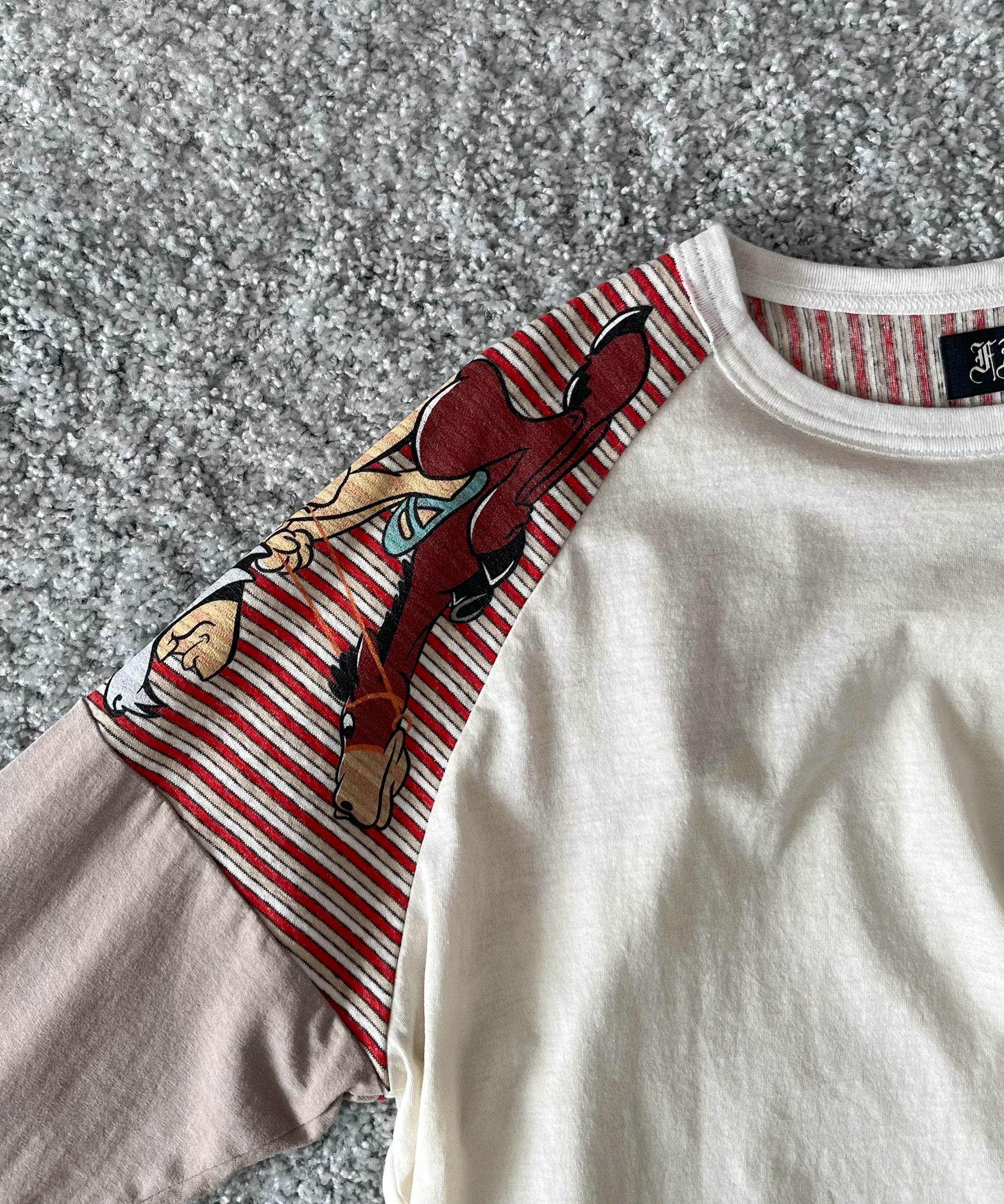 FAF(FAKE AS FLOWERS) Stripe raglan "ECRU"