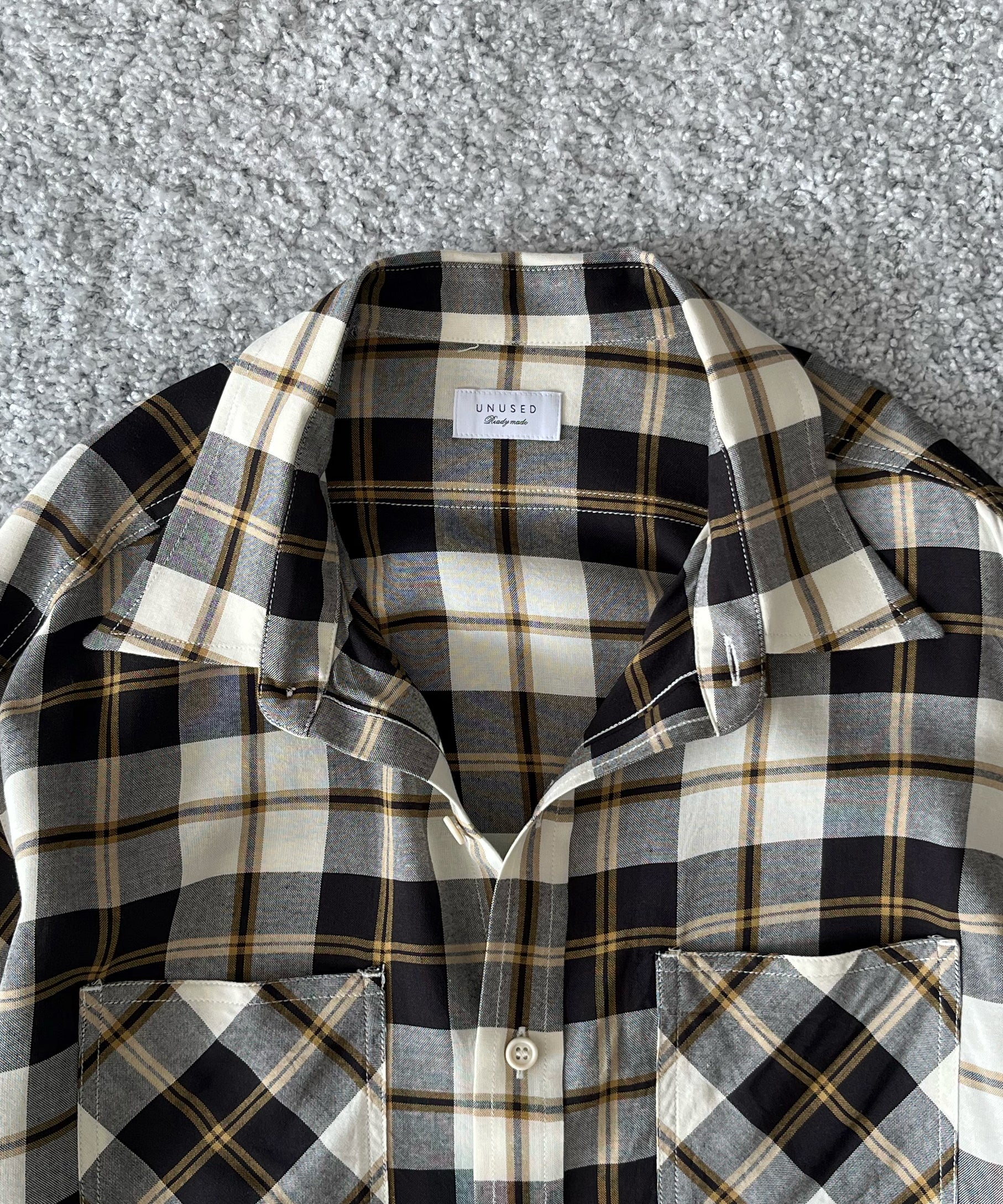 UNUSED Us2562 long sleeve rayon check shirt "LIGHT"