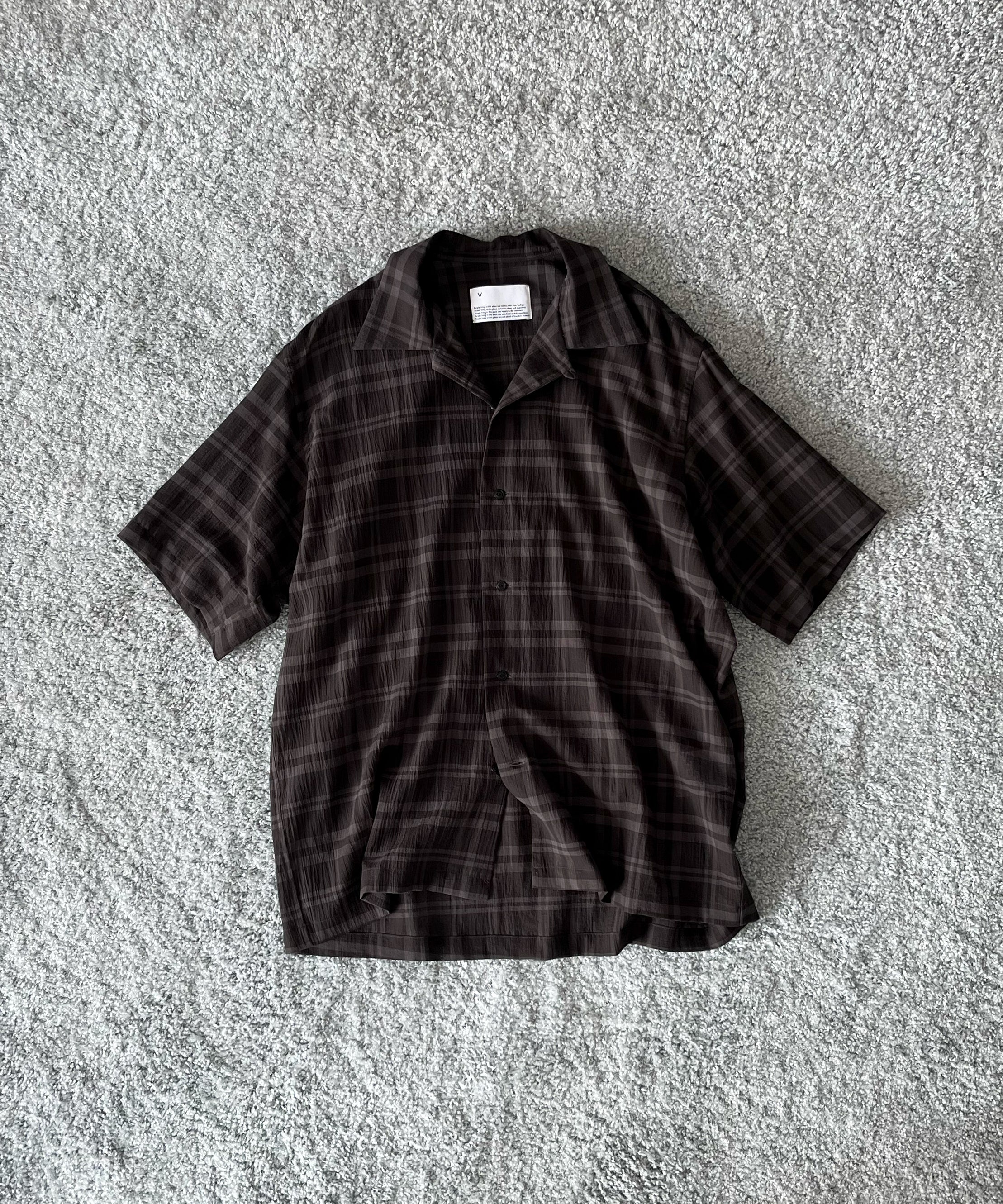 VOAAOV Shadow check ss shirt "CHARCOAL"