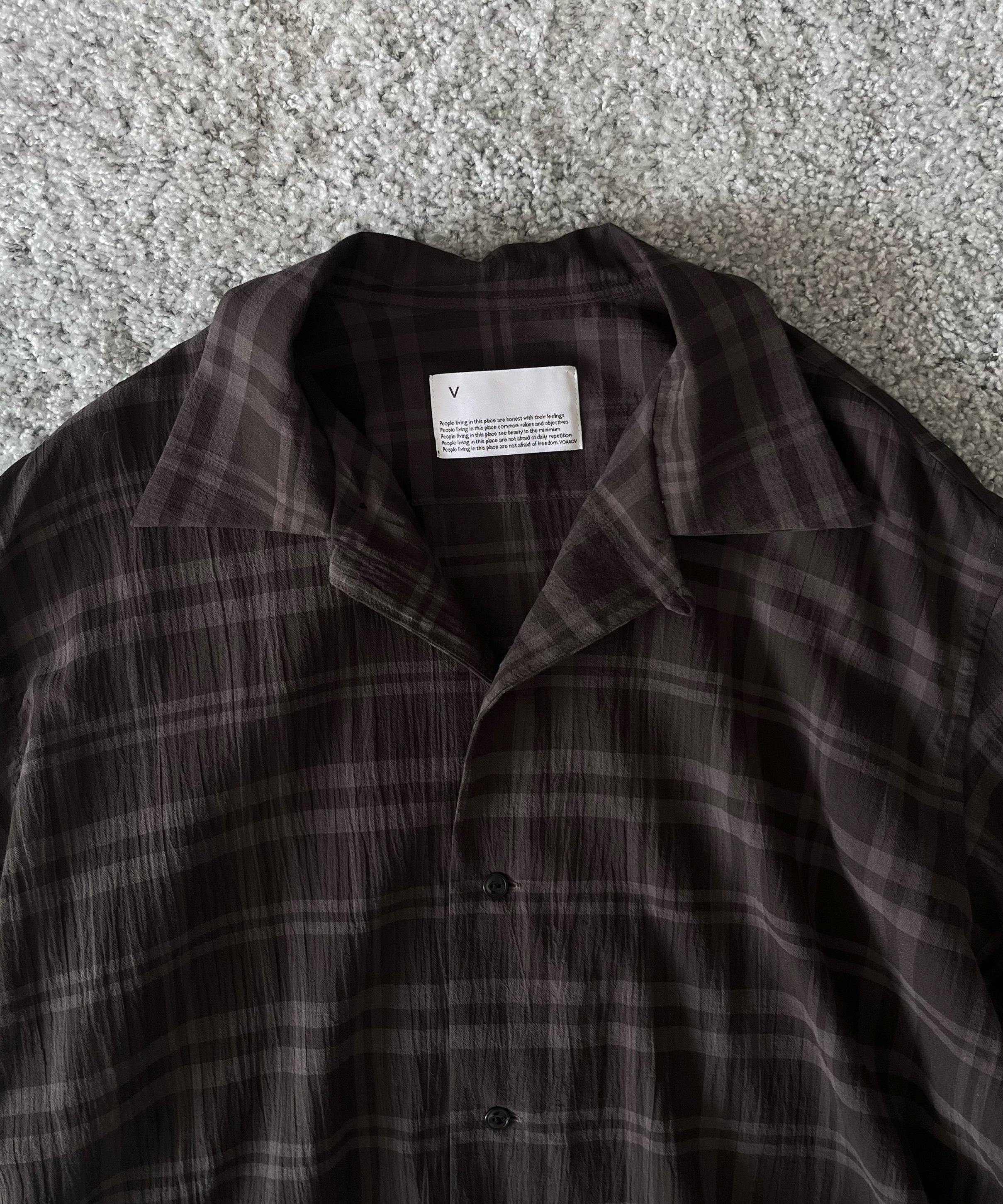 voaaov チェックシャツ VOAAOV【ヴォアーブ】メンズ 半袖シャツ Shadow check ss shirt