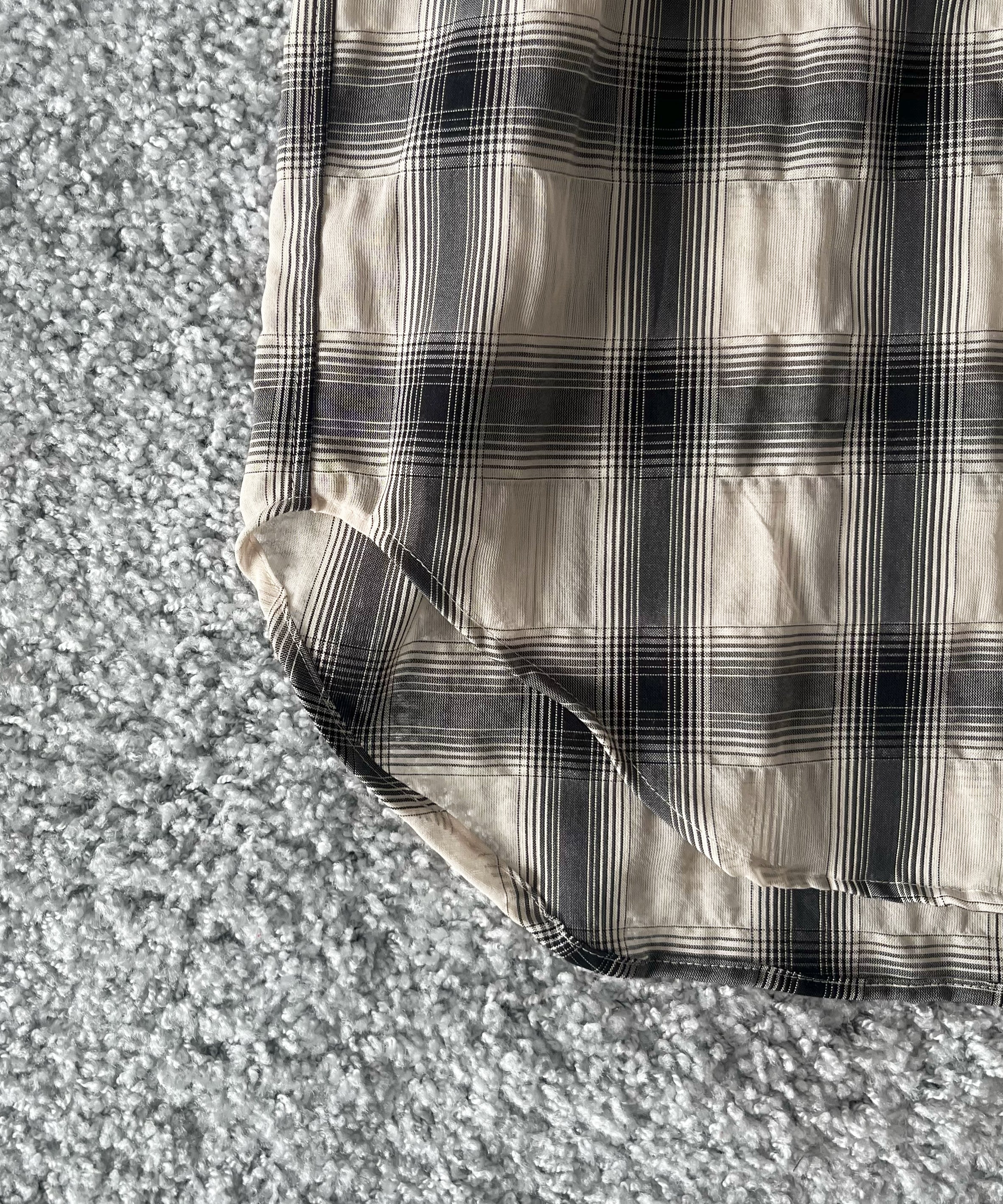 my beautiful landlet Sheer check s/s shirt "BEIGE CHECK"
