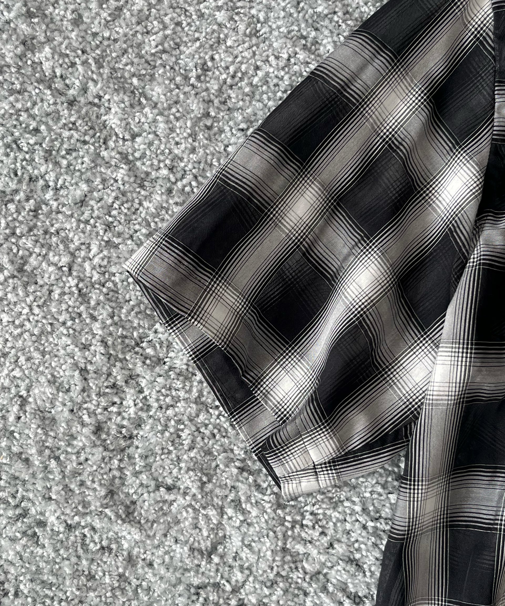 my beautiful landlet Sheer check s/s shirt "BLACK CHECK"