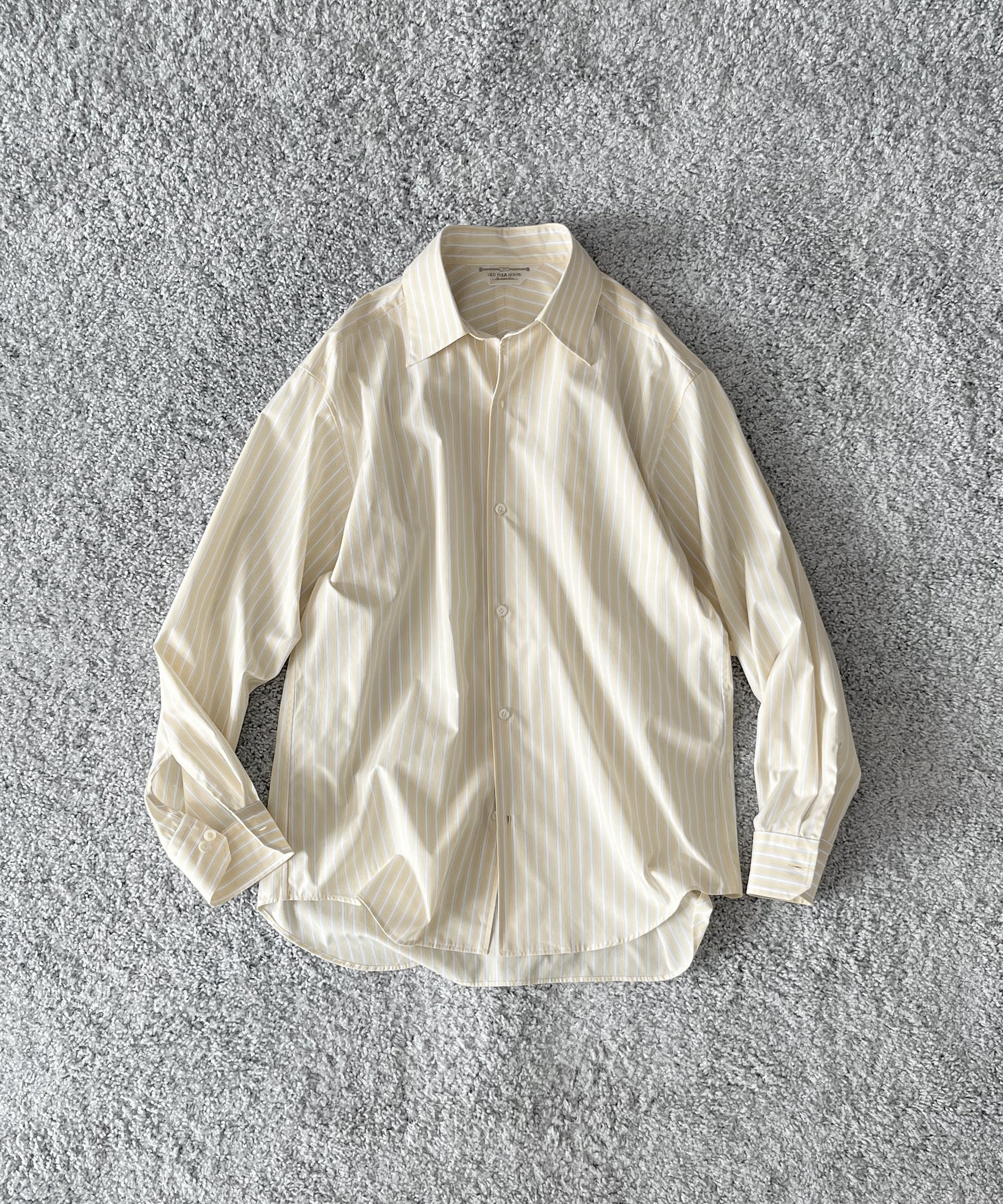 OLD FOLK HOUSE Cotton poplin striped classic shirt "YELLOW"