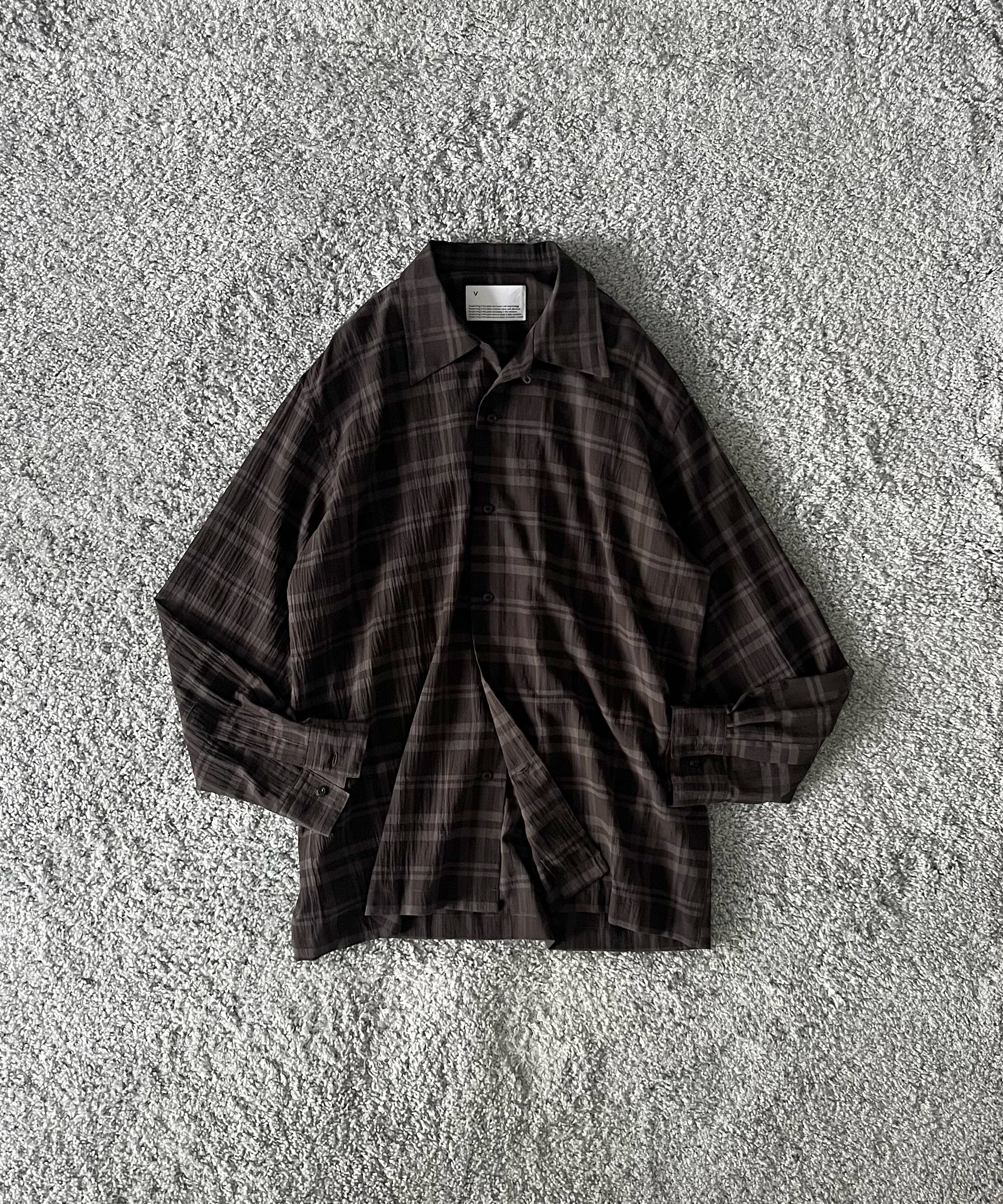 VOAAOV【ヴォアーブ】メンズ 長袖シャツ Shadow check l/s shirt
