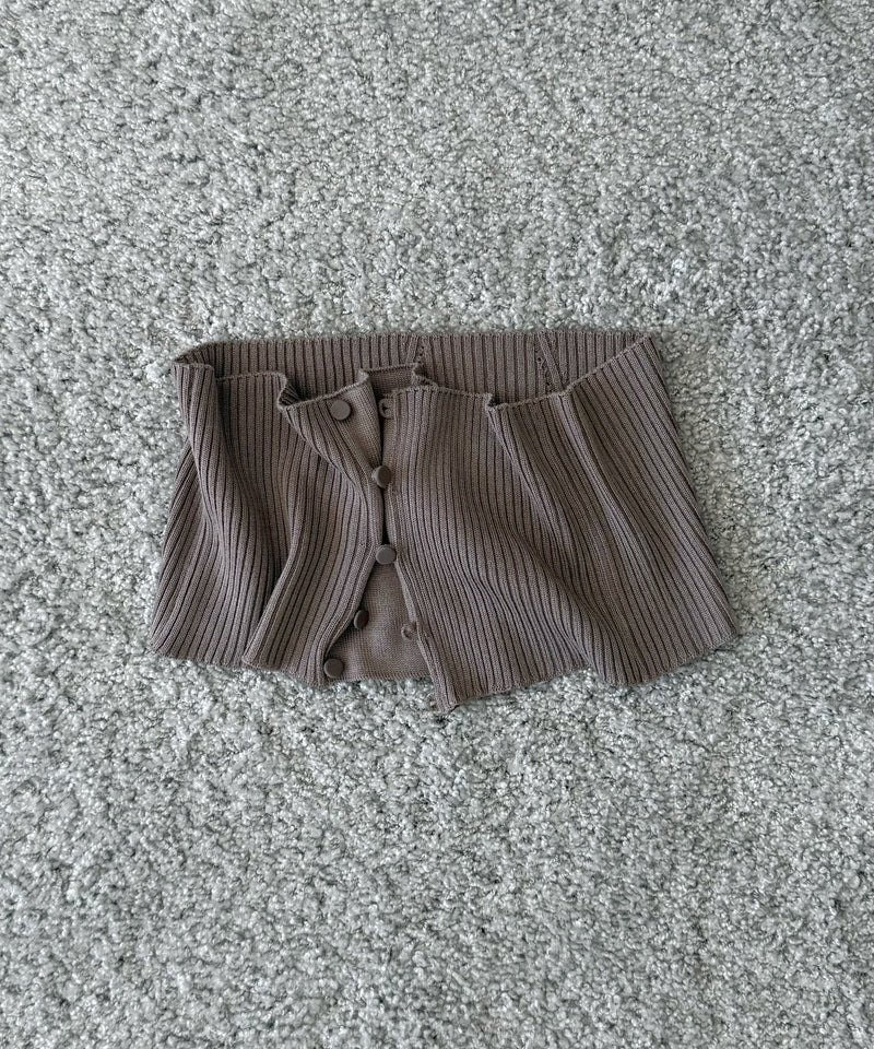ULIKASANCTUS Buttoned knit scarf "SILVER"