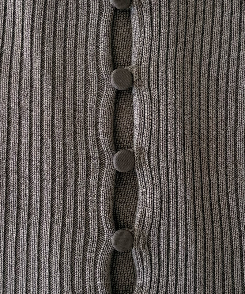 ULIKASANCTUS Buttoned knit scarf "SILVER"