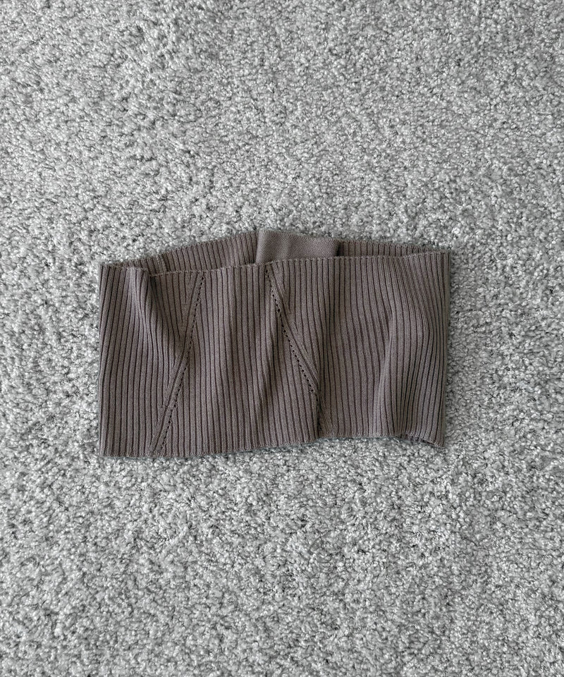 ULIKASANCTUS Buttoned knit scarf "SILVER"