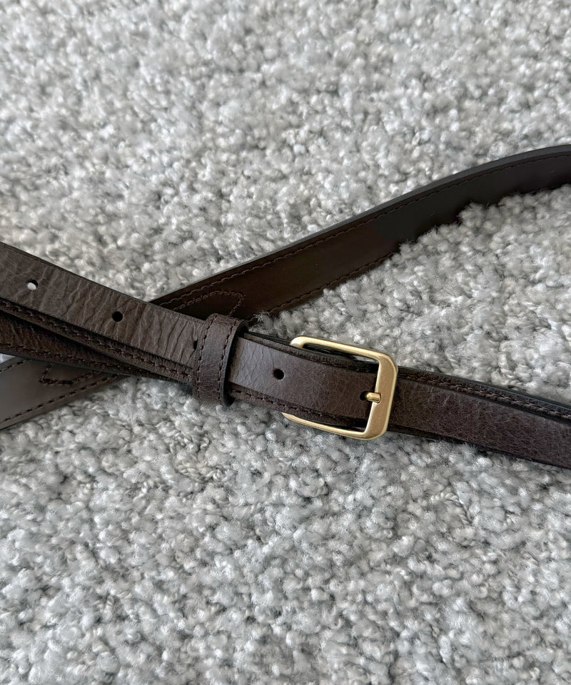 ULIKASANCTUS Double layered leather belt "BROWN"