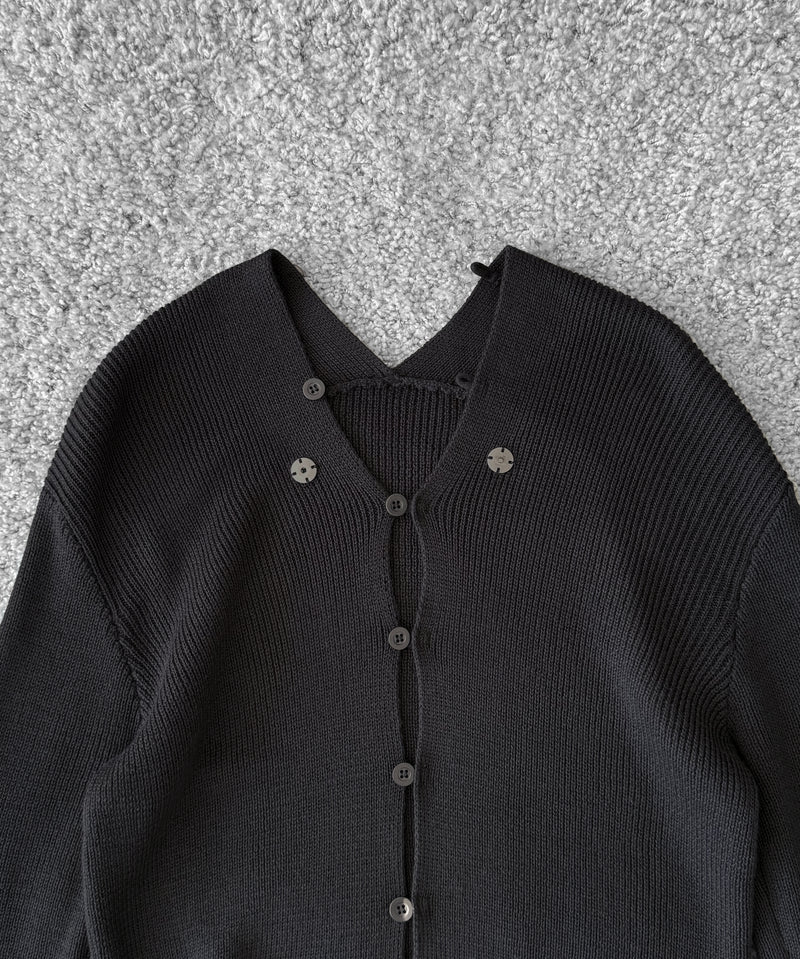 ULIKASANCTUS Nape knit cardigan "CHARCOAL"