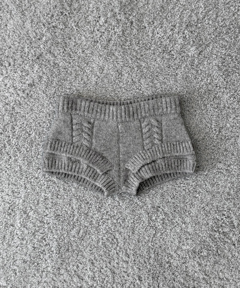 ULIKASANCTUS Rope knit shorts "MELANGE GRAY"