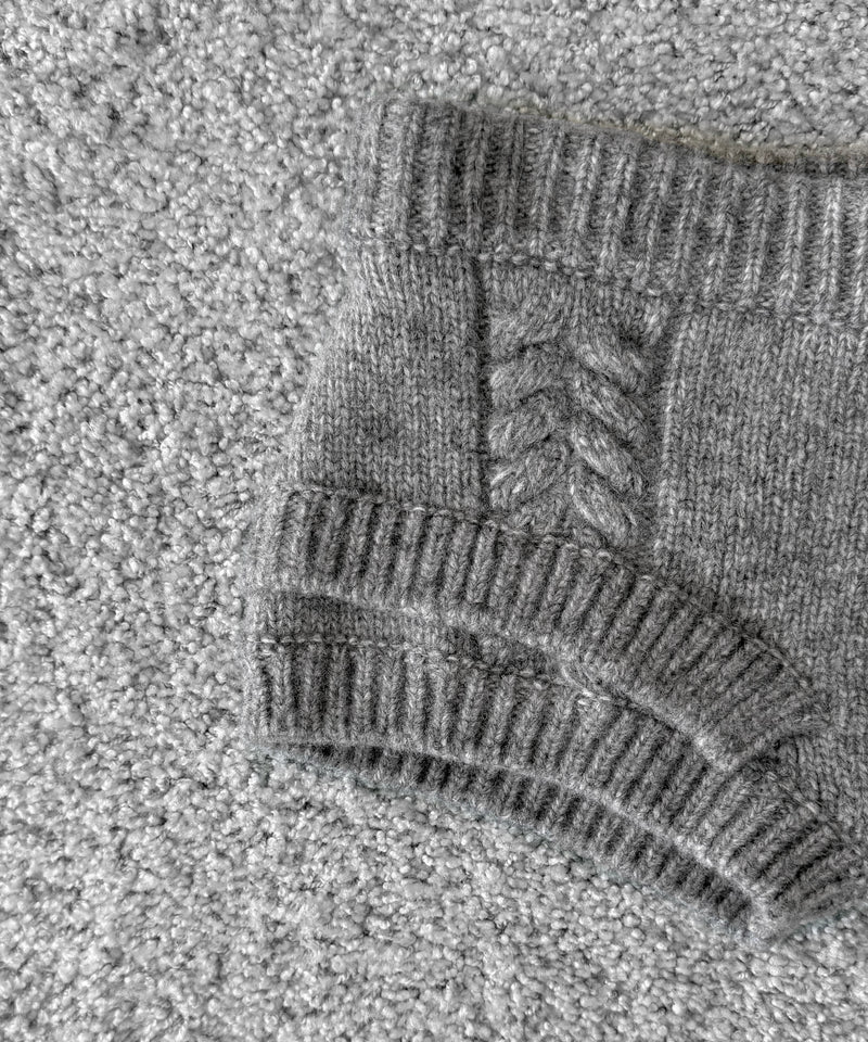 ULIKASANCTUS Rope knit shorts "MELANGE GRAY"
