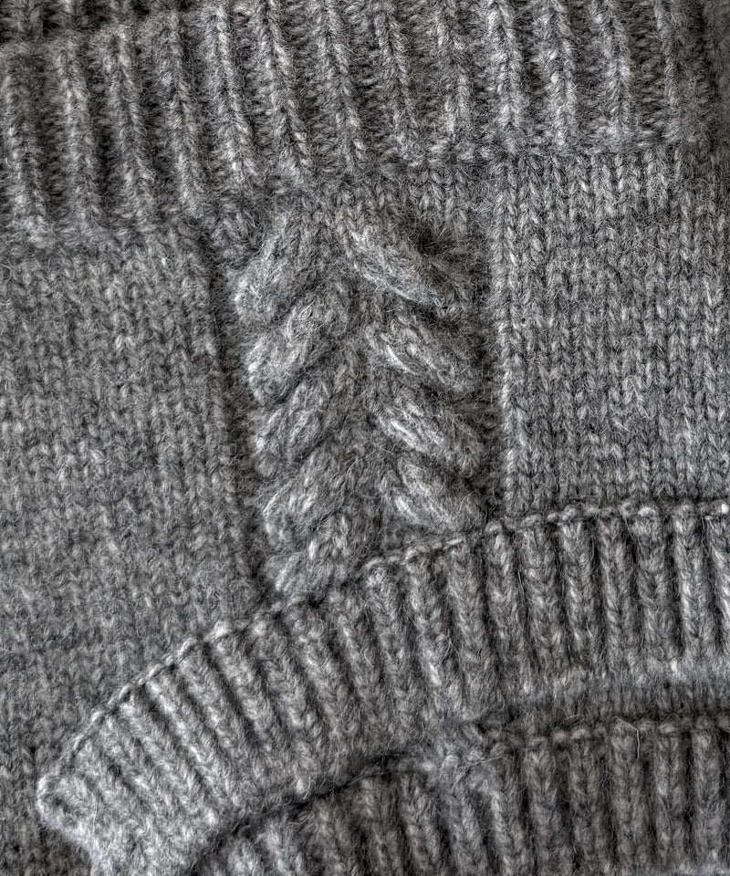 ULIKASANCTUS Rope knit shorts "MELANGE GRAY"
