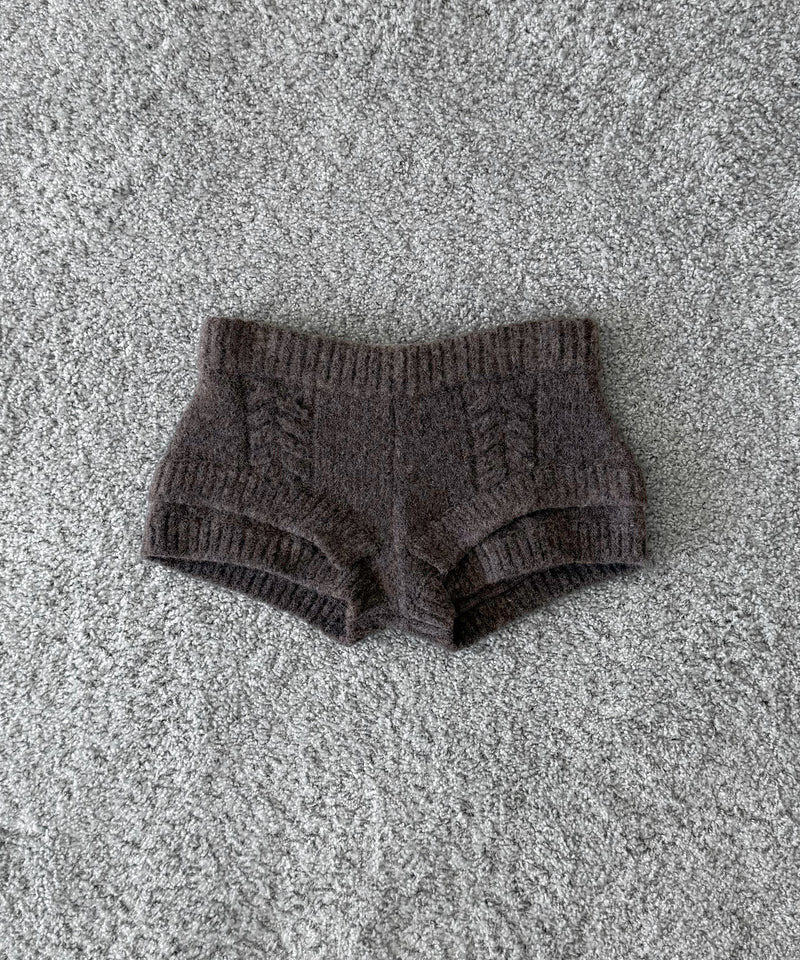 ULIKASANCTUS Rope knit shorts "MELANGE GRAY"
