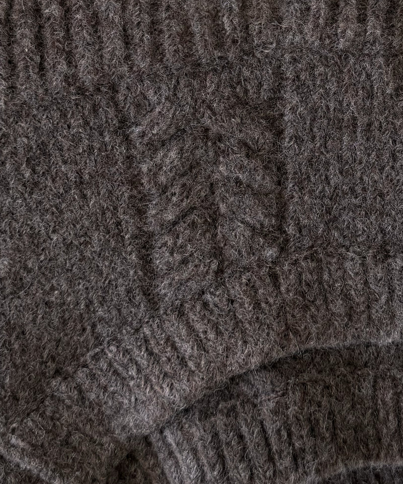 ULIKASANCTUS Rope knit shorts "MELANGE BROWN"
