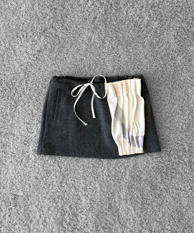 ULIKASANCTUS Curtain mini skirt "MELANGE GREY"
