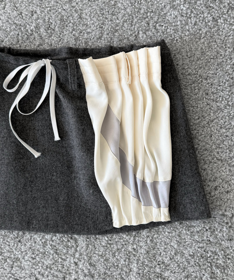 ULIKASANCTUS Curtain mini skirt "MELANGE GREY"