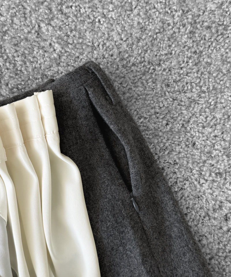 ULIKASANCTUS Curtain mini skirt "MELANGE GREY"
