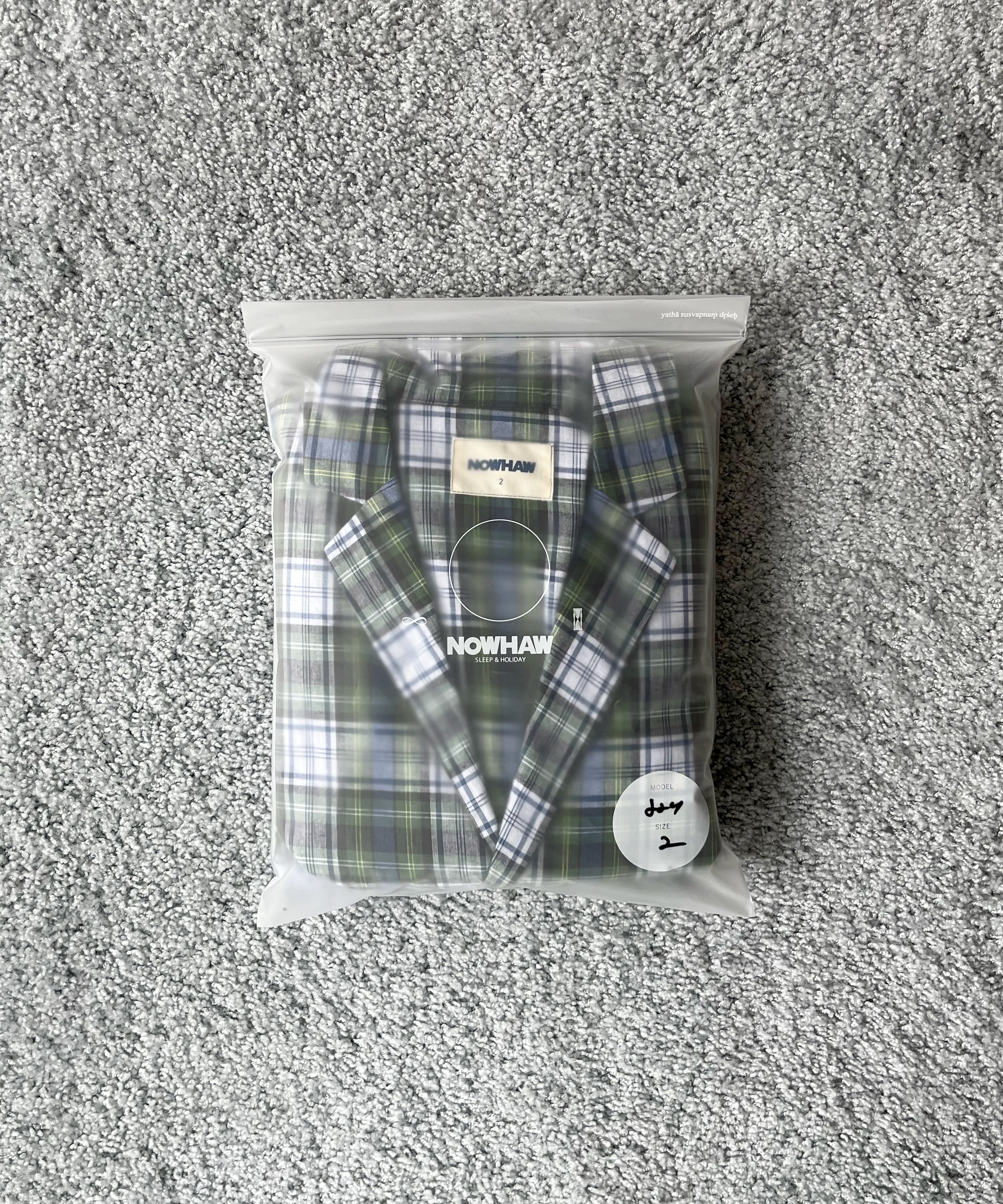 NOWHAW "Day" pajama "MADRAS CHECK"