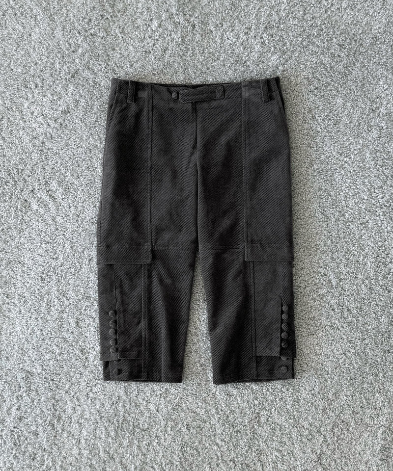 ULIKASANCTUS Double layered cropped pants "CHARCOAL"
