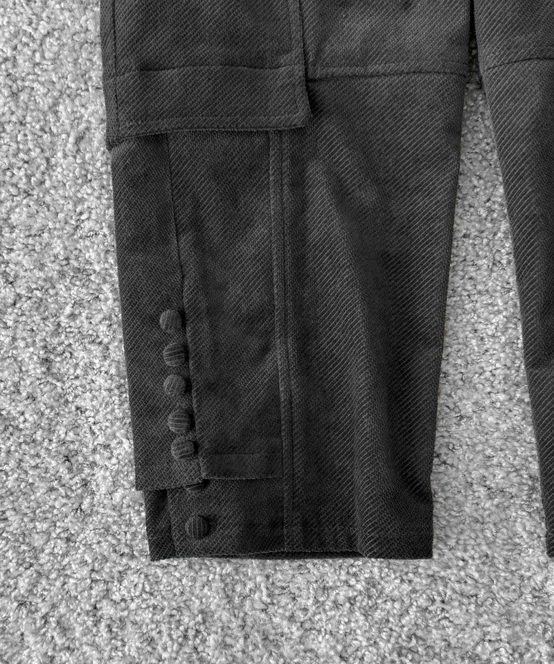 ULIKASANCTUS Double layered cropped pants "CHARCOAL"