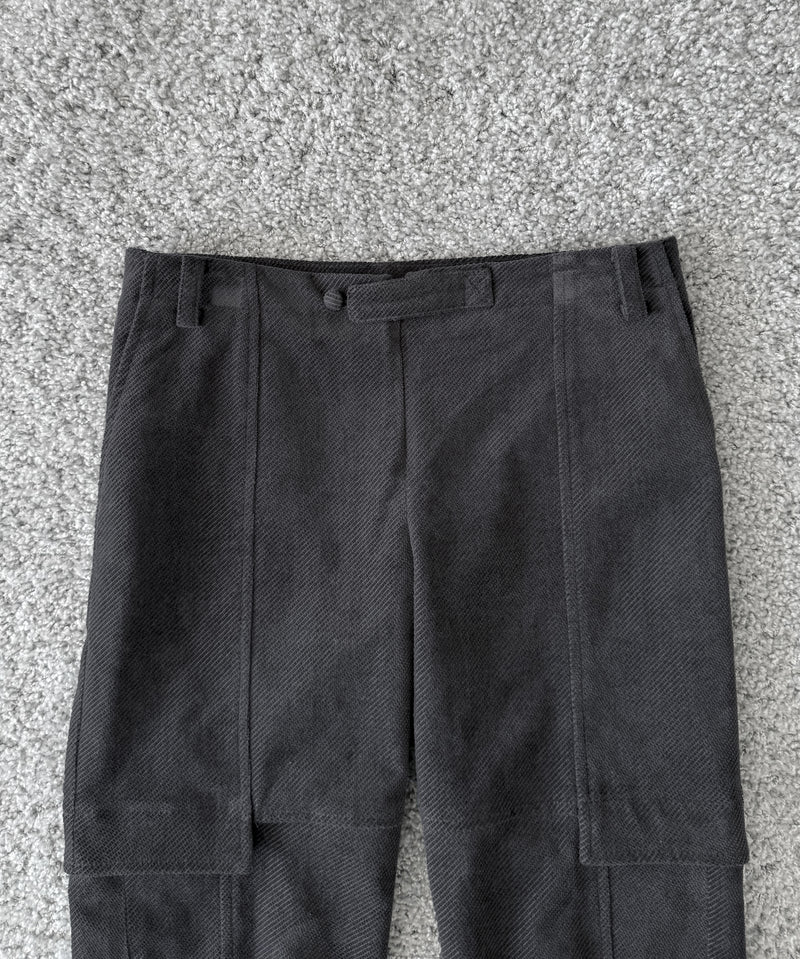 ULIKASANCTUS Double layered cropped pants "CHARCOAL"