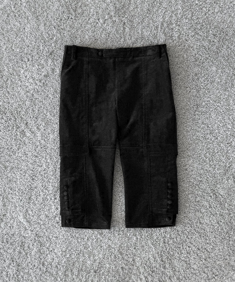 ULIKASANCTUS Double layered cropped pants "CHARCOAL"