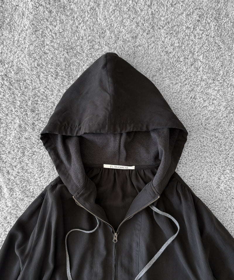 ULIKASANCTUS Placket hooded jacket "BLACK"