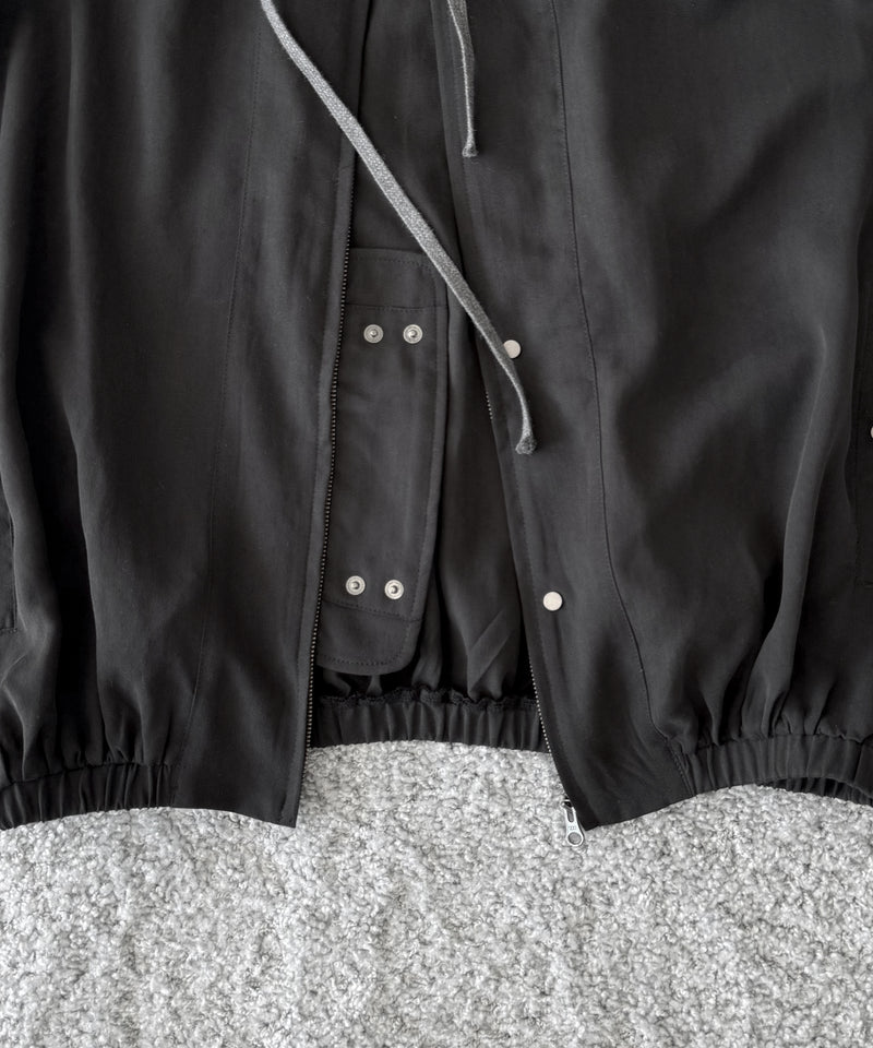 ULIKASANCTUS Placket hooded jacket "BLACK"