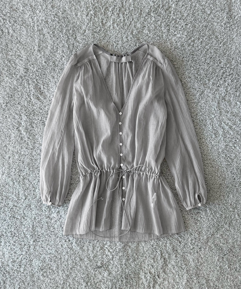ULIKASANCTUS Curtain buttoned dress "LIGHT GREY"