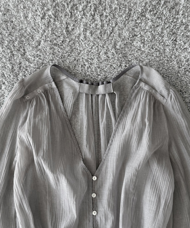 ULIKASANCTUS Curtain buttoned dress "LIGHT GREY"