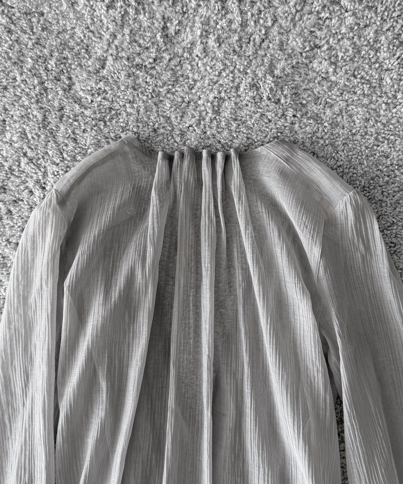 ULIKASANCTUS Curtain buttoned dress "LIGHT GREY"