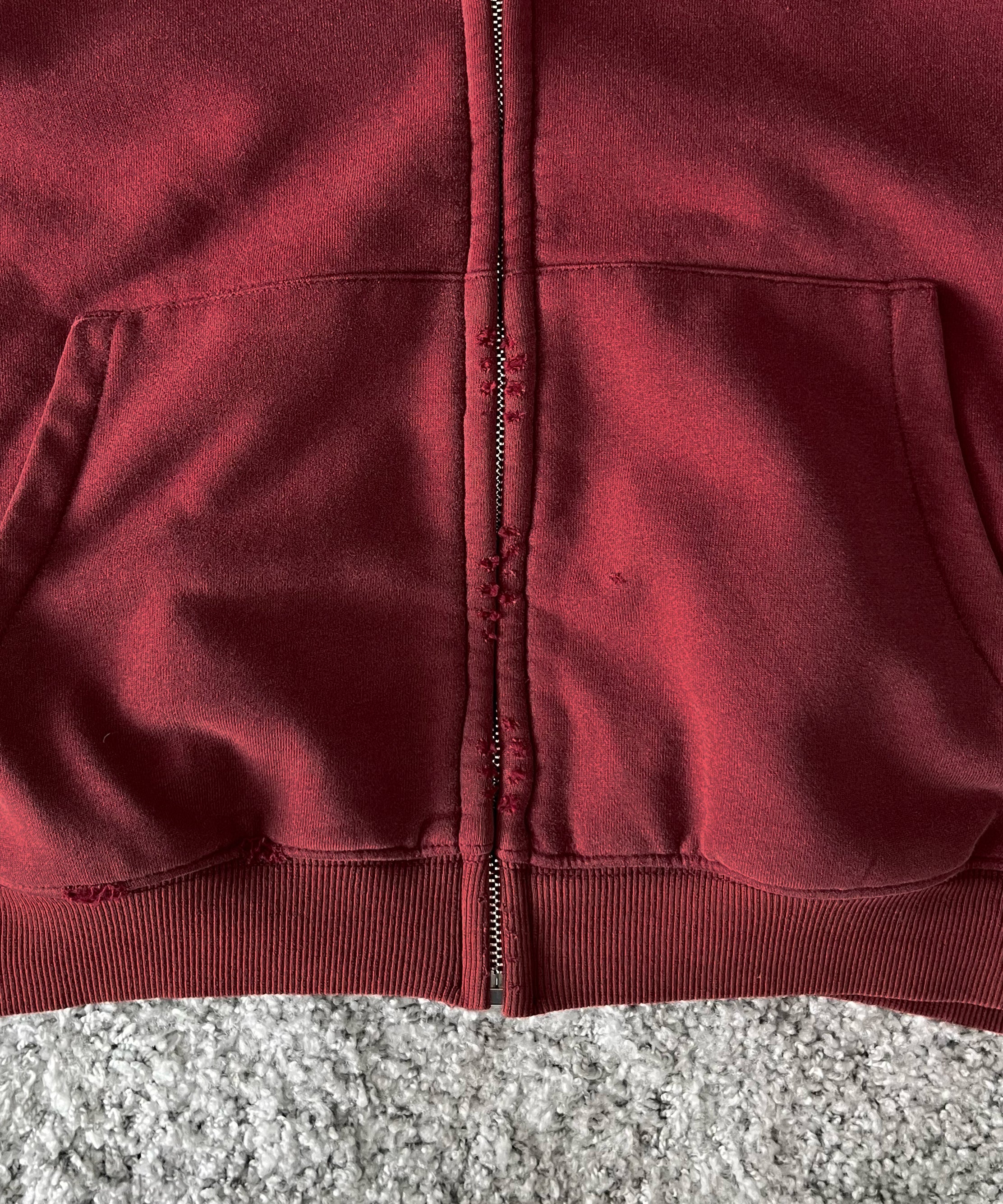 Basketcase Bulldog, thermal lined zip "RED"
