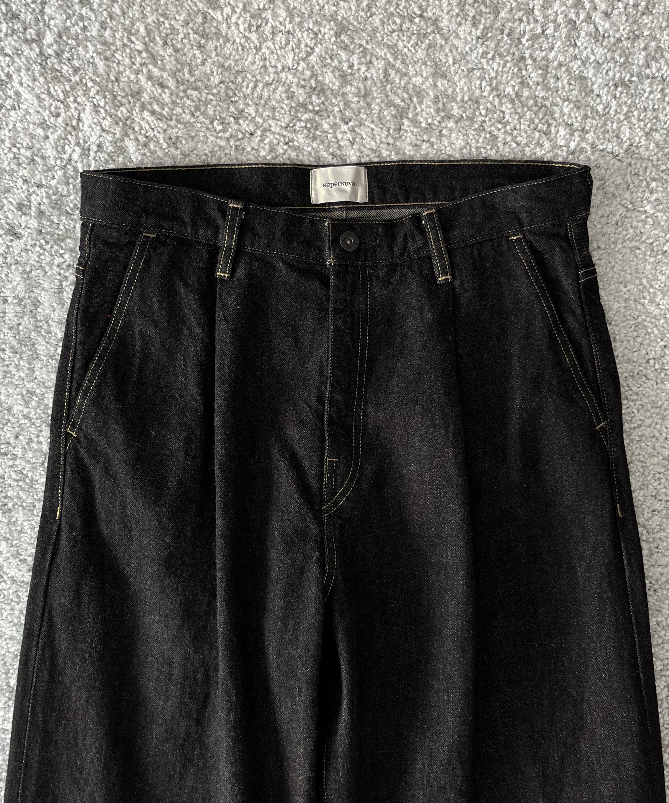 superNova. Wide selvedge jeans - one wash "BLACK"