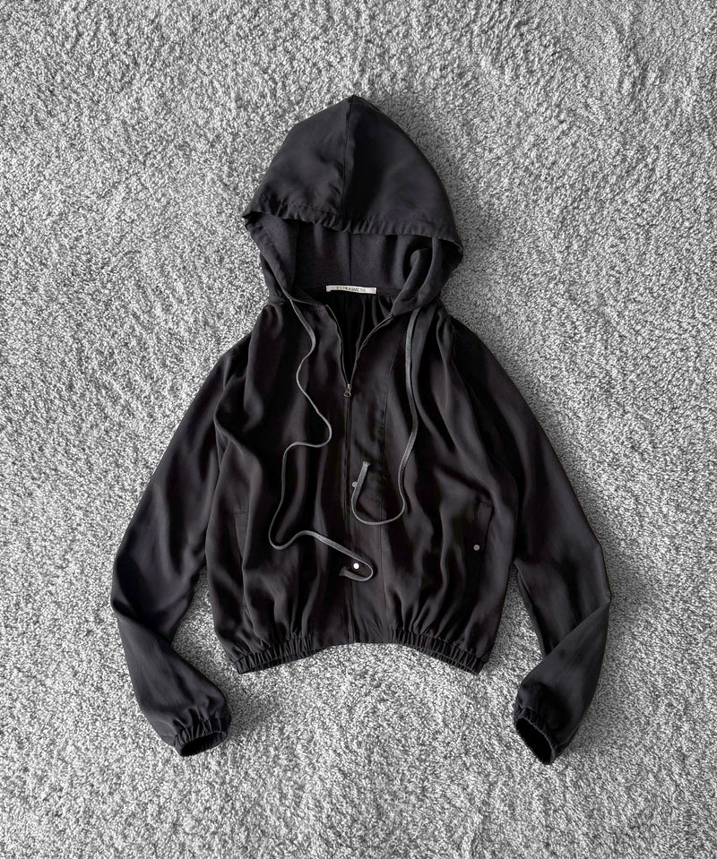 ULIKASANCTUS Placket hooded jacket "BLACK"