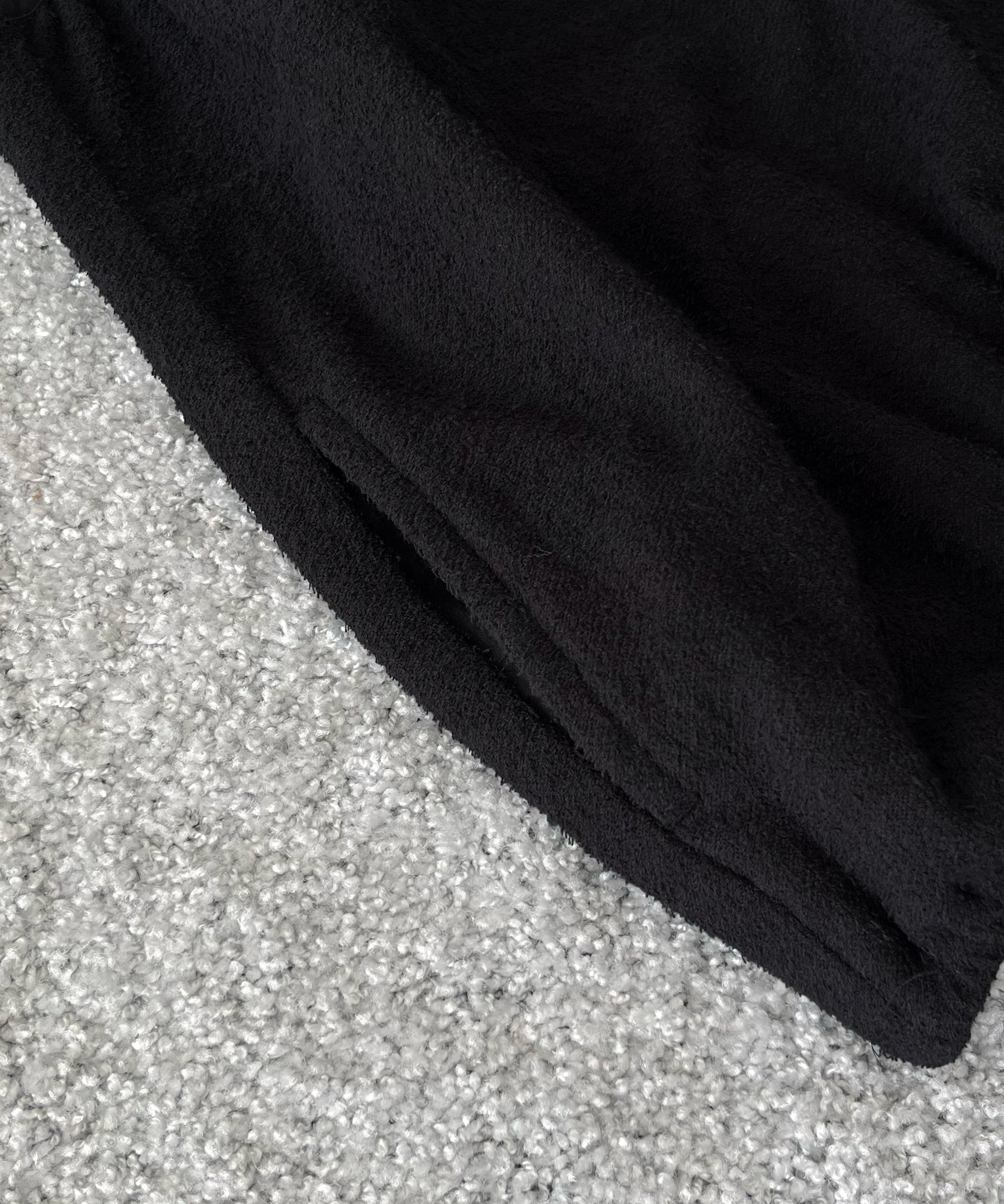 NOWHAW Towel cloth half zip vest "BLACK"