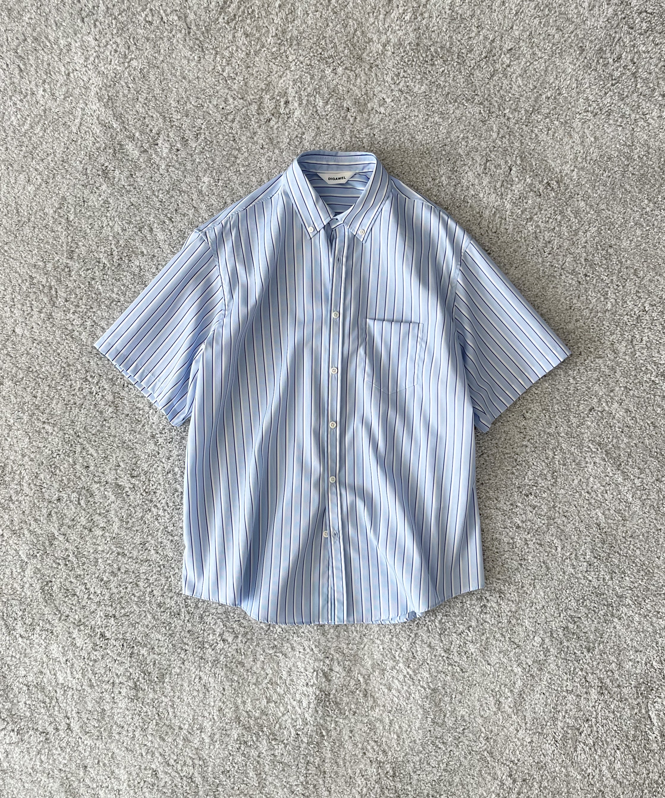 DIGAWEL Buttondown s/s shirt "BLUE"