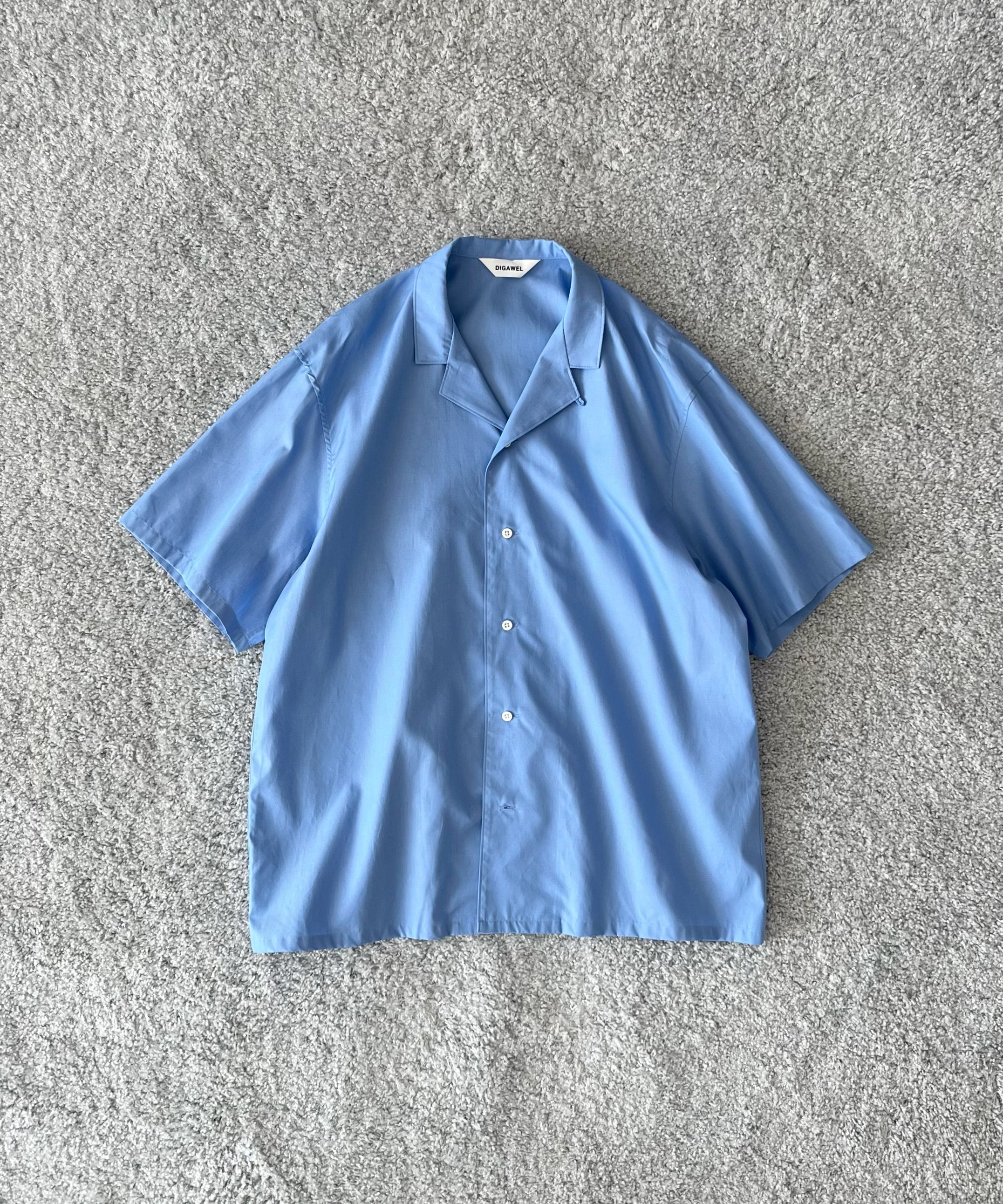 DIGAWEL×Lee WESTERN SHIRT オーバーサイズ ターコイズ DIGAWEL【ディガウェル】Open-collar s/s shirt 