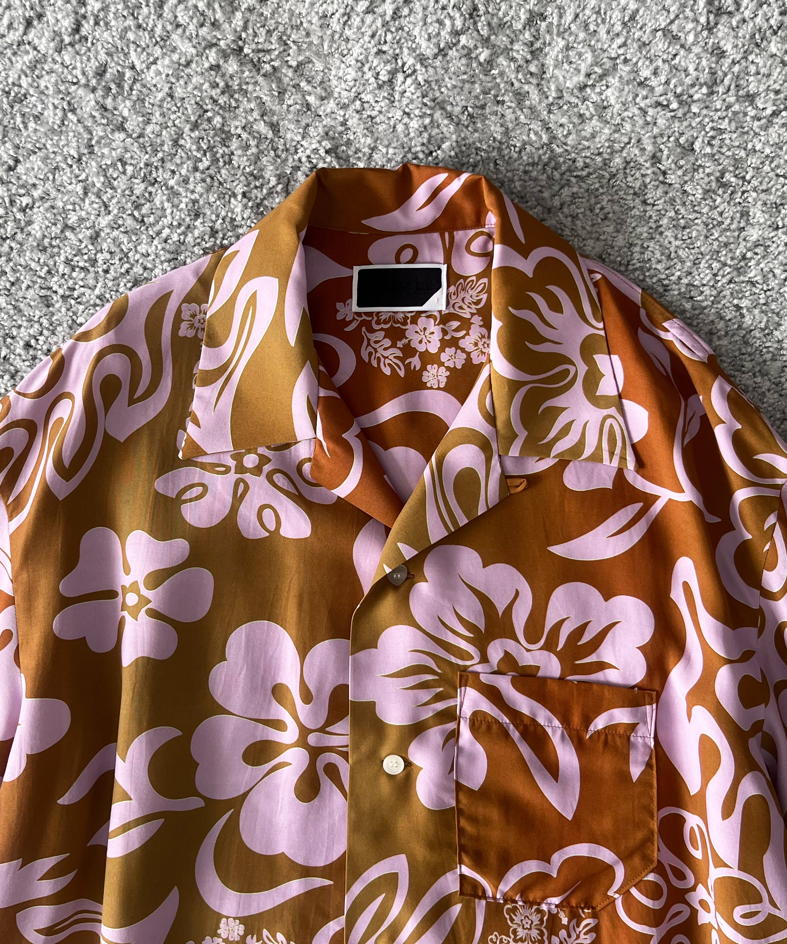 PHINGERIN Summer shirt flower "A:TOAST ORANGE"