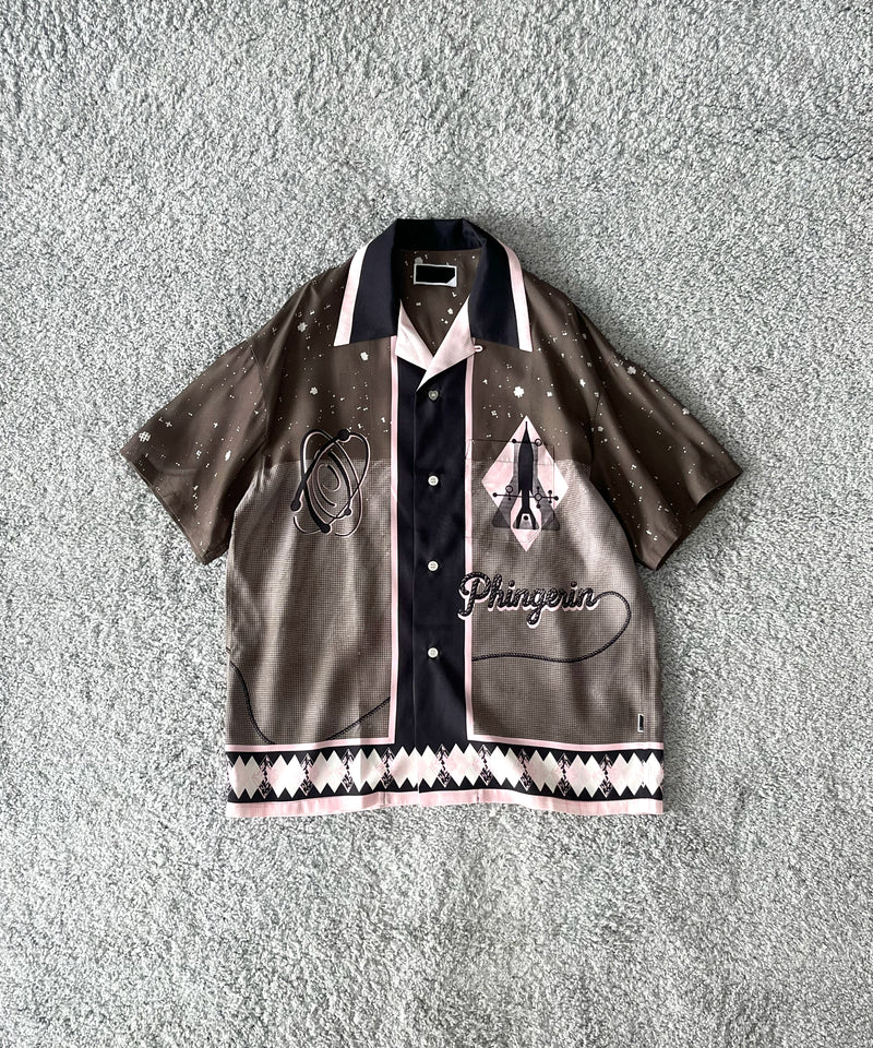 PHINGERIN Summer shirt space "A:DARK BROWN"