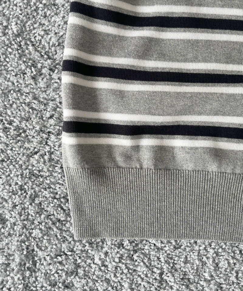 KAIKO Border v neck sweater "FIGURE2"