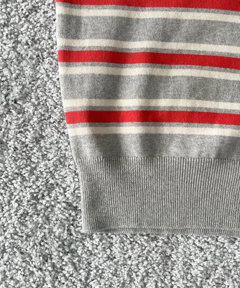 KAIKO Border v neck sweater "FIGURE1"