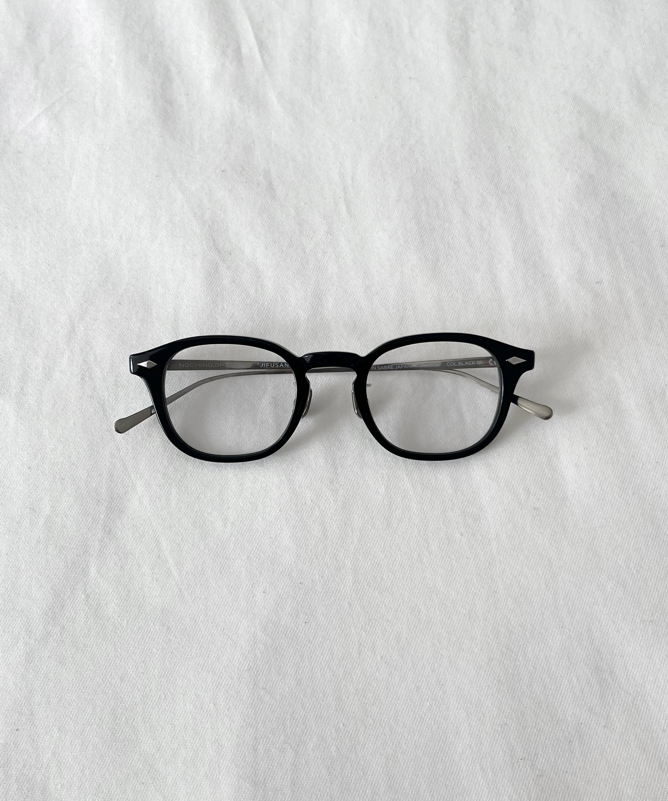 NOCHINO OPTICAL "Jifusan" "#1 GLOSS BLACK × CLEAR to GREY"